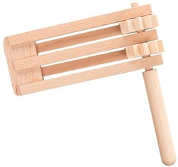 Goki houten ratel dubbel - speelgoed muziekinstrument voor kinderen