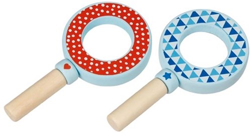 Goki houten vergrootglas speelgoed - kleurrijk ontdekken - 1 stuk - kleur willekeurig geleverd