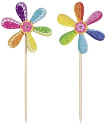 Goki moulin à vent fleur - jouet d'extérieur coloré pour enfants