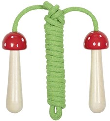 Goki springtouw houten handvatten paddenstoel multi kleuren speelgoed