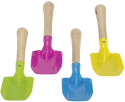 Goki metalen kinderschepje met houten handvat speelgoed tuin