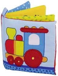 Goki livre en tissu pour bébé avec couineur et papier qui crépite - jouet coloré