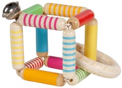Goki anneau de dentition cube - Heimess anneau tactile cube élastique jouet bébé