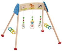 Goki baby gym en bois animaux de la ferme avec sons - jouet éducatif