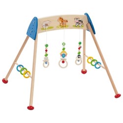 Goki houten babygym boerderijdieren met geluid - educatief speelgoed