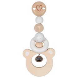 Goki Clip - Beer houten kinderwagenhanger multikleur