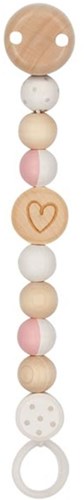 Goki chaîne attache-tétine en bois cœur - accessoire bébé