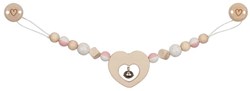 Goki houten kinderwagenketting hart met clips - FSC houten speelgoed