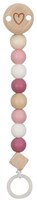 Goki chaîne attache-tétine en bois cœur rose accessoire bébé