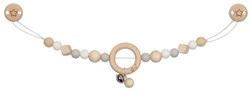 Goki houten kinderwagenketting ster grijs met clips - baby speelgoed