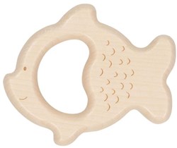 Goki anneau de dentition - hochet poisson bois naturel FSC jouet bébé