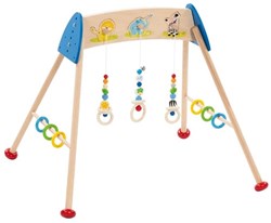 Goki baby gym houten speelgoed wilde dieren kleurrijk