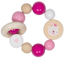 Goki anneau de dentition - jouet bébé en bois ours polaire multicolore