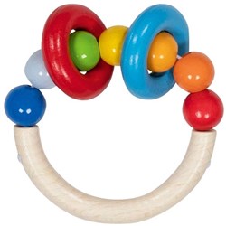 Goki anneau de dentition en bois - perles colorées jouet bébé