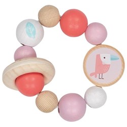 Goki bijtring - houten papegaaiduiker baby speelgoed