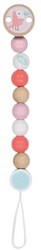 Goki fopspeenketting hout papegaaiduiker babyaccessoire kleurrijk