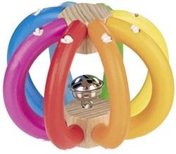 Goki anneau de dentition - balle arc-en-ciel en bois jouet bébé
