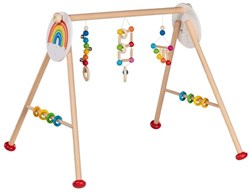 Goki baby gym arche en bois arc-en-ciel - jouet sensoriel