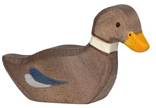 Holztiger canard en bois figurine de jeu marron jouet FSC