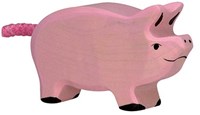 Holztiger houten biggetje - speelgoedfiguur boerderijdier
