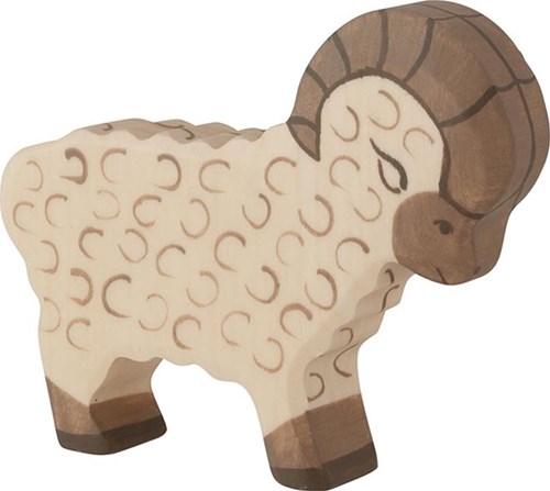 Holztiger bélier en bois figurine animal de ferme bois FSC