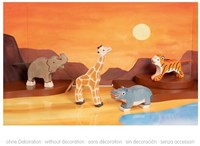 Holztiger ensemble d'animaux sauvages en bois - jouet artisanal pour enfants
