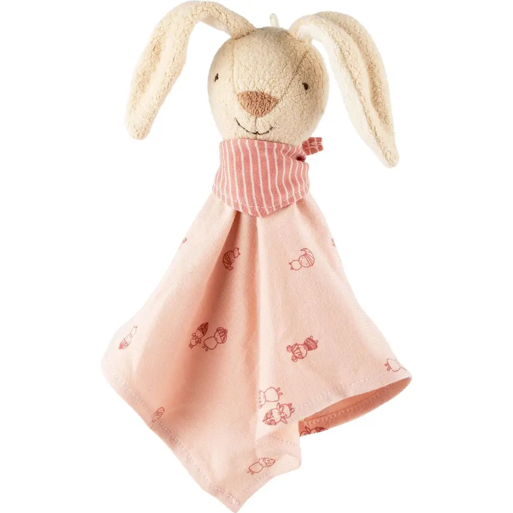 sigikid knuffeldoekje konijn baby roze multicolor pluche 24 cm