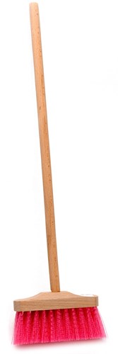 Playwood speelgoed bezem roze - houten kinderbezem 57 cm lang