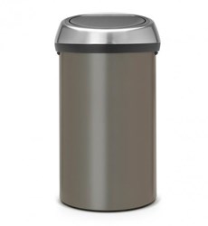 Brabantia prullenbak Touch Bin platinum 60 liter afvalemmer keuken