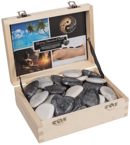 OOTB natuursteen hart decoratie 4,5 cm multi kleur