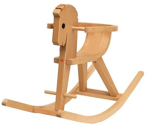 Ostheimer hobbelpaard houten speelgoed Peter met rugleuning