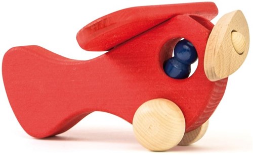 Ostheimer avion en bois rouge avec figurine - jouet créatif