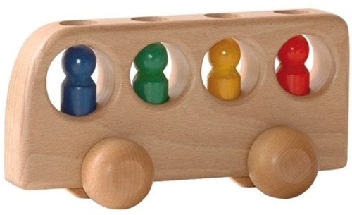 Ostheimer bus en bois avec 4 figurines - jouet bus durable