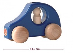 Ostheimer houten auto blauw met poppetje - duurzaam speelgoed