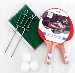HOT Sports + Toys set de tennis de table 2 étoiles avec filet et balles - bleu