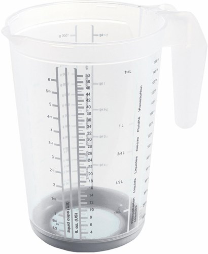 Keeeper verre doseur 1,5L - Nordic grey pichet de cuisine antidérapant en plastique