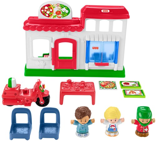 Mattel speelgoed Fisher-Price Little People Pizzeria speelset met accessoires-3