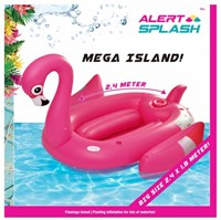 Alert opblaasbaar flamingo eiland zwembad 240x180 cm met handvaten-3