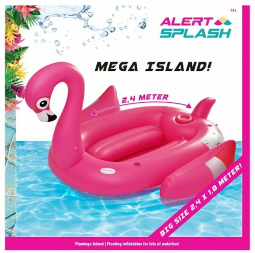 Alert opblaasbaar flamingo eiland zwembad 240x180 cm met handvaten-3