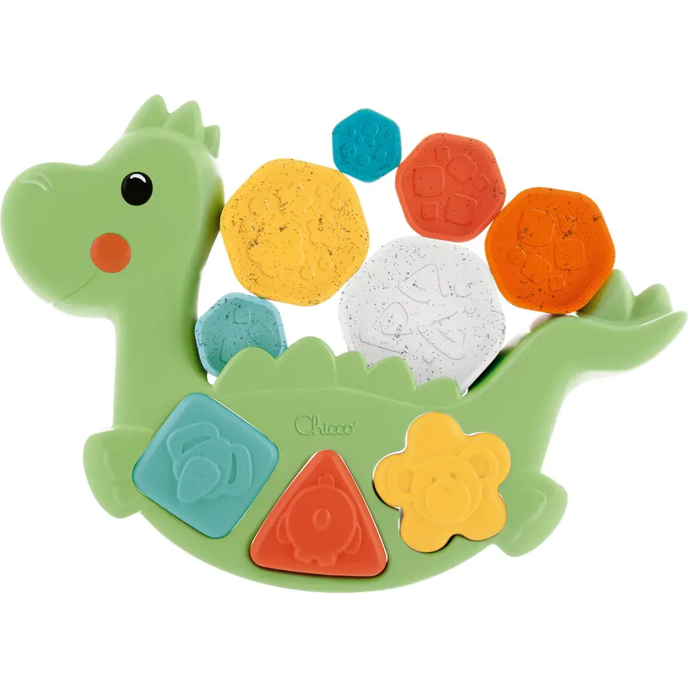 Chicco Eco+ jouet dino à bascule - jouet durable d'équilibre et de formes