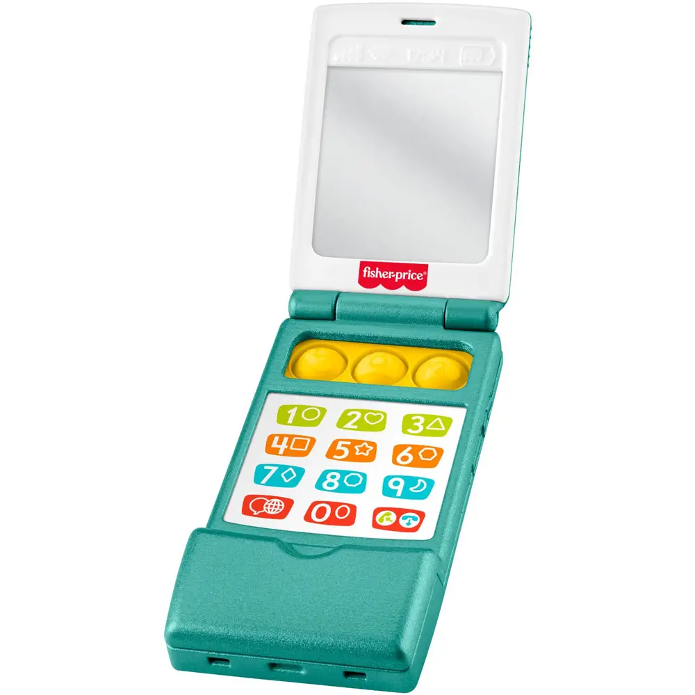 Mattel speelgoed klaptelefoon Fisher-Price leerplezier groen voor peuters