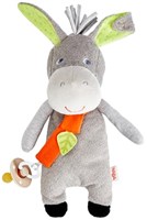 Haba peluche attache-tétine âne Elwood - doudou bébé doux