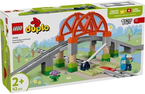LEGO DUPLO pont ferroviaire et set d’extension rails - jouet de construction 10426