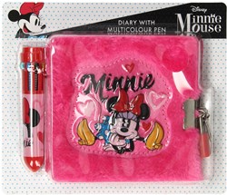 Disney dagboek Minnie Mouse met slot en meerkleurenpen - roze A6