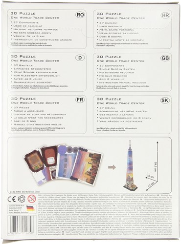 3D Bouwpakket World Trade Centre puzzel - kartonnen bouwset - 37 stukjes-2