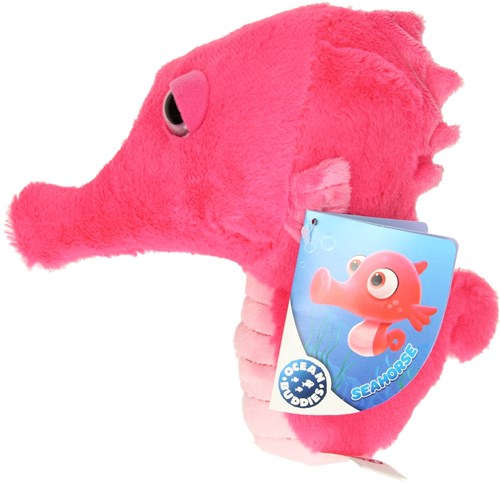 Lobbes knuffel zeepaard pluche 22cm roze speelgoed knuffeldier-2