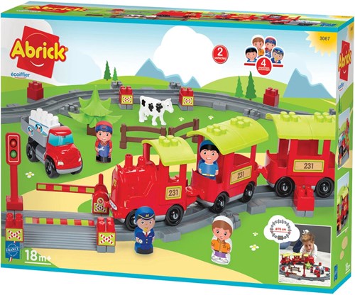 Abrick trein bouwset - kleurrijke speelgoedtrein voor kinderen