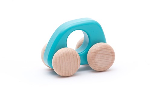 Bajo voiture mini en bois bleu - jouet durable pour enfants