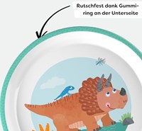 Haba vaisselle enfant assiette dino - mélamine - thème dinosaure - passe au lave-vaisselle-2