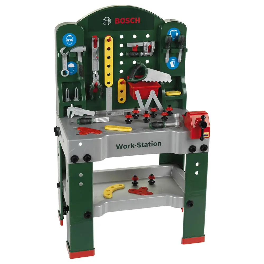Klein établi jouet Bosch avec accessoires - 44 pièces - fonction d'apprentissage